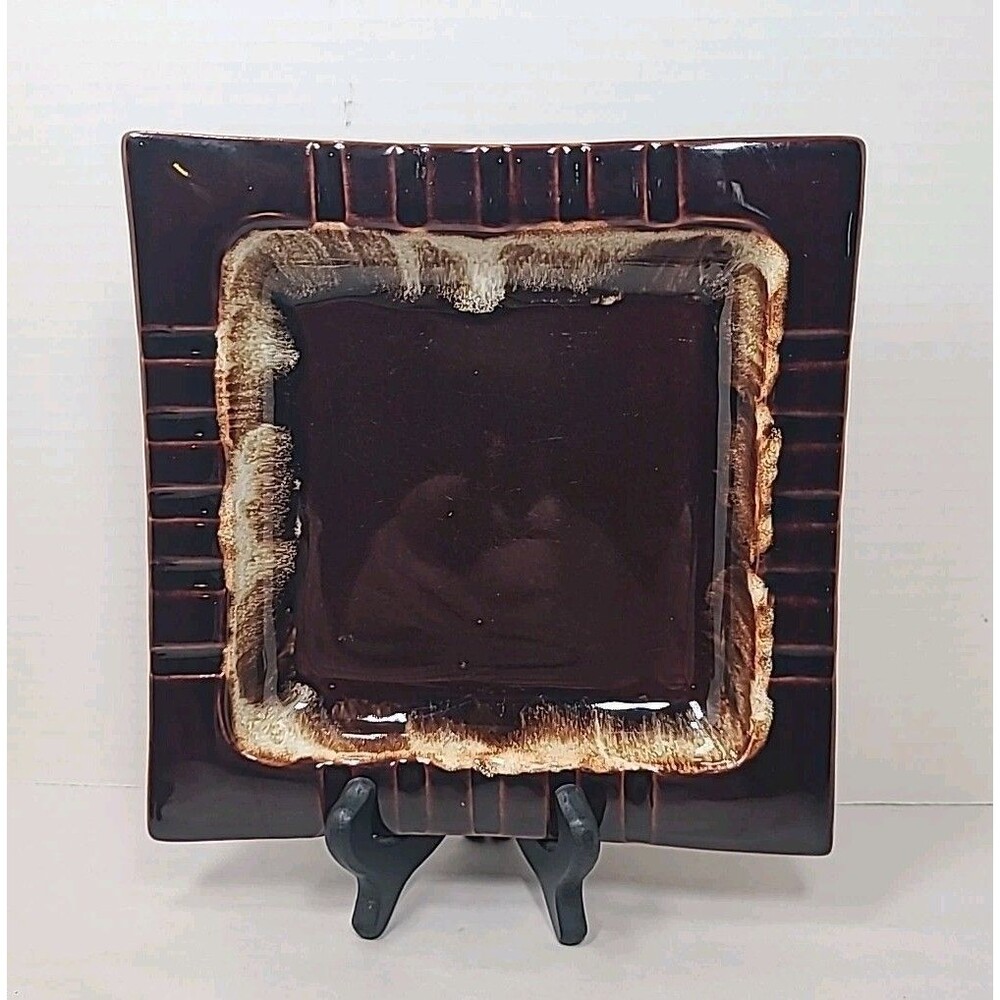 Vintage Pfaltzgraff Brown & White 8"X 8" AT3 Made In USA Great Condition